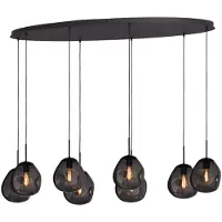 Masterlight Hanglamp Lava Oval 8x smoke glas Ø 24cm