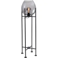 Highlight Vloerlamp Fantasy Zwart Met Smoke Glas 140cm
