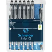 Schneider Schreibgeräte Kugelschreiber Slider Basic XB Rave 6er Etui + Slider Rave XB schwarz 151276 Balpen 6 stuk(s)