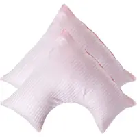 Homescapes Satijn Streep Katoen V-Kussensloop – Set van 2 - Roze - 100% Egyptisch Katoen - 330TC - 38 x 76 cm