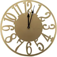 Art For the Home Klok Luxe gouden ronde Hangende Klok 40cm
