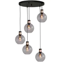 Masterlight Vide Hanglamp Lazise 2 5x Ø 20cm Goud Met Zwart