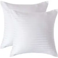 Homescapes Satijn Streep Katoen Kussensloop 40x40 cm – Set van 2 – Wit – 100% Egyptisch Katoen – Draaddichtheid 330