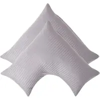 Homescapes Satijn Streep Katoen V-Kussensloop – Set van 2 - Zilvergrijs - 100% Egyptisch Katoen - 330TC - 38 x 76 cm