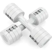 BOTC Dumbbellset - Verstelbare 2-5 kg - Halterset - Dumbells - Gietijzer - Wit