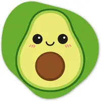 MuchoWow Organische wanddecoratie 60x60 cm - Organisch schilderij Avocado - Groen - Speels - Muurdecoratie woonkamer - Kamer decoratie - Schilderijen - Muurcirkel aesthetic
