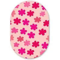 MuchoWow Muurovaal 40x60 cm - Ovale wanddecoratie Bloemen - Patroon - Roze - Ovalen schilderij - Muurdecoratie woonkamer - Kamer decoratie - Schilderijen - Wandcirkel