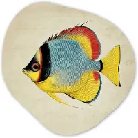 MuchoWow Organische wanddecoratie 60x60 cm - Organisch schilderij Kleurrijk - Vis - Schubben - Illustratie - Muurdecoratie woonkamer - Kamer decoratie - Schilderijen - Muurcirkel aesthetic