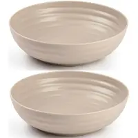 PlasticForte Kommetjes/schaaltjes - 4x - dessert/ontbijt - kunststof - D22 x 5.5 cm - taupe