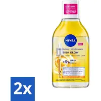 Nivea 2 x - Micellair Water - Serum Verrijkt Stralend - Verwijdert Waterbestendige Make-up - 400 ml - Micellair Water - Reinigingswater - Gevoelige Huid - Doffe Huid -