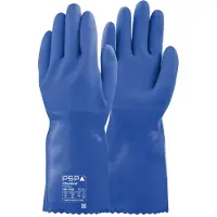 PSP 3 paar - Chemisch bestendige werkhandschoenen 40-436 Chemical PVC Blue 36 cm, maat 09 / L