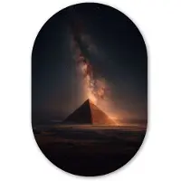 MuchoWow Muurovaal 60x90 cm - Ovale wanddecoratie Piramide - Woestijn - Licht - Ovalen schilderij - Muurdecoratie woonkamer - Kamer decoratie - Schilderijen - Wandcirkel