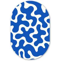 MuchoWow Muurovaal 40x60 cm - Ovale wanddecoratie Vormen - Abstract - Blauw - Golven - Ovalen schilderij - Muurdecoratie woonkamer - Kamer decoratie - Schilderijen - Wandcirkel