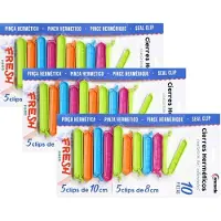 Concorde Vershoudclips - 30x - felle kleurenmix - kunststof - 10 cm - voedsel vershoudklemmen