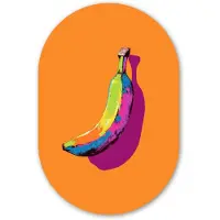 MuchoWow Muurovaal 40x60 cm - Ovale wanddecoratie Felle kleuren - Banaan - popart - Ovalen schilderij - Muurdecoratie woonkamer - Kamer decoratie - Schilderijen - Wandcirkel