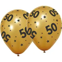 We Fiesta 18 Ballonnen 12" goud 50 jaar jubileum - Signature Years - Versiering Slinger Feestdecoratie Decoratie Verjaardag Jubileum Ballon Feest