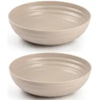 PlasticForte Kommetjes/schaaltjes - 8x - dessert/ontbijt - kunststof - D22 x 5.5 cm - taupe
