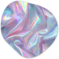 MuchoWow Organische wanddecoratie 40x40 cm - Organisch schilderij Golvend - Pasteltinten - Glanzend - Stof - Muurdecoratie woonkamer - Kamer decoratie - Schilderijen - Muurcirkel aesthetic