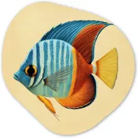 MuchoWow Organische wanddecoratie 90x90 cm - Organisch schilderij Vis - Vinnen - Blauw - Ogen - Muurdecoratie woonkamer - Kamer decoratie - Schilderijen - Muurcirkel aesthetic