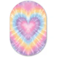 MuchoWow Muurovaal 40x60 cm - Ovale wanddecoratie Hartvorm - Pastelkleuren - Tie Dye - Ovalen schilderij - Muurdecoratie woonkamer - Kamer decoratie - Schilderijen - Wandcirkel