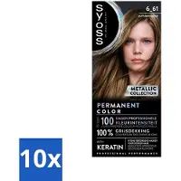 Syoss - Coloration 6-61 Autumn Gold- Haarverf - Grijsdekking - Vermindert Haarbreuk - Bulkverpakking - 10 stuks