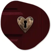 MuchoWow Organische wanddecoratie 40x40 cm - Organisch schilderij Bordeaux - Sleutelplaat - Hout - Deur - Muurdecoratie woonkamer - Kamer decoratie - Schilderijen - Muurcirkel aesthetic