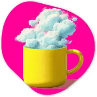 MuchoWow Organische wanddecoratie 60x60 cm - Organisch schilderij Mok - Wolken - Roze - Minimalitisch - Muurdecoratie woonkamer - Kamer decoratie - Schilderijen - Muurcirkel aesthetic