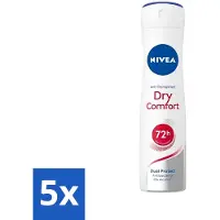 Nivea - Deodorant Spray - Droog Comfort - Antibacterieel - 150 ml - Bulkverpakking - 5 stuks