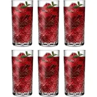 Glozini Bern Longdrinkglazen - Set van 6 - 270ml - Diamond Touch-design