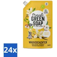 Marcel's Green Soap - Wasverzachter - Navulling - Katoen & Vanille - Zachte frisheid- 30 Wasbeurten - 750 ml - Voordeelverpakking - 24 stuks