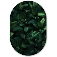 MuchoWow Muurovaal 40x60 cm - Ovale wanddecoratie Bladeren - Ovaal - Groen - Nerven - Ovalen schilderij - Muurdecoratie woonkamer - Kamer decoratie - Schilderijen - Wandcirkel
