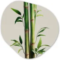 MuchoWow Organische wanddecoratie 90x90 cm - Organisch schilderij Bamboestengels - Sierlijk - Groen - Muurdecoratie woonkamer - Kamer decoratie - Schilderijen - Muurcirkel aesthetic