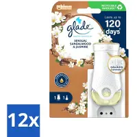 Glade - Houder Elektrische Olie - Sensual Sandelhout Jasmijn - Voordeelverpakking - 12 stuks