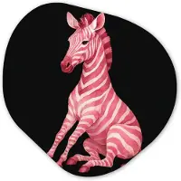MuchoWow Organische wanddecoratie 60x60 cm - Organisch schilderij Zebra - Roze - Gestreept - Muurdecoratie woonkamer - Kamer decoratie - Schilderijen - Muurcirkel aesthetic