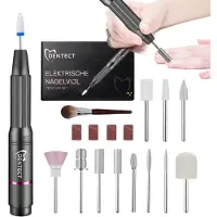 Dentect Elektrische Nagelvijl Zwart - Nagelfrees - Met Bitjes - Extra Opzetstukjes - Manicure Set - Pedicureapparaat