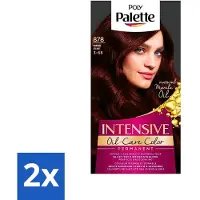 Schwarzkopf 2 x Palette Intensive Oil-Care Color Haarkleuring 878 Mahonie - Haarverf - Haarkleur - Mahonie - Grijsdekking - Arganolie