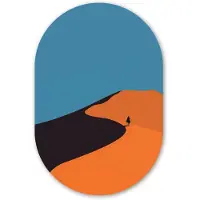 MuchoWow Muurovaal 80x120 cm - Ovale wanddecoratie Feloranje duinen - Schaduw - Lege hemel - Ovalen schilderij - Muurdecoratie woonkamer - Kamer decoratie - Schilderijen - Wandcirkel
