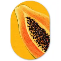 MuchoWow Muurovaal 80x120 cm - Ovale wanddecoratie Papaja - Oranje - Topisch - Ovalen schilderij - Muurdecoratie woonkamer - Kamer decoratie - Schilderijen - Wandcirkel
