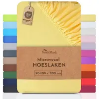 NatureMark Microvezel hoeslaken in vele maten en kleuren, 90x200cm geel