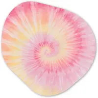 MuchoWow Organische wanddecoratie 40x40 cm - Organisch schilderij Patroon - Tie Dye - Pasteltinten - Roze - Muurdecoratie woonkamer - Kamer decoratie - Schilderijen - Muurcirkel aesthetic