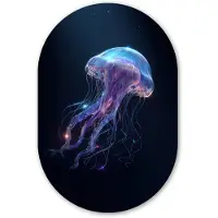 MuchoWow Muurovaal 80x120 cm - Ovale wanddecoratie Tentakels - Kwal - Paars - Sprankeling - Ovalen schilderij - Muurdecoratie woonkamer - Kamer decoratie - Schilderijen - Wandcirkel