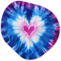MuchoWow Organische wanddecoratie 40x40 cm - Organisch schilderij Hartvormig - Tie dye - Paars - Muurdecoratie woonkamer - Kamer decoratie - Schilderijen - Muurcirkel aesthetic