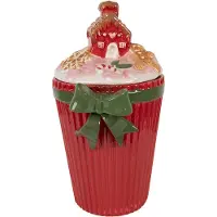 Clayre & Eef Voorraadpot Deksel 16x14x27 cm Rood Keramiek