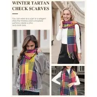 Karma Dames geruit oversized kasjmier sjaal lange zachte wraps dames geruit oversized sjaal lange sjaal voor herfst en winter , regenboog