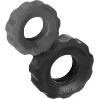 Hünkyjunk - Cog Ring - Set 2 Cockringen - Zwart/Grijs