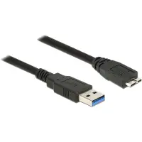 DeLOCK 85076, 5 meter, USB A, Micro-USB B, USB 3.2 Gen 1 (3.1 Gen 1), mannelijk/mannelijk, zwart