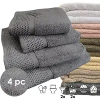 ISleep Deluxe Badtextiel - Voordeelset (4 delig) - 2x Handdoek 60x110 cm - 2x Badlaken 70x140 cm - Antraciet