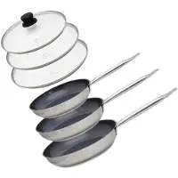 Elo Set van 3 Pannen 24, 28 en 32 cm keramiek zonder PFAS en 3 deksels Profi Therm Platinum Elo
