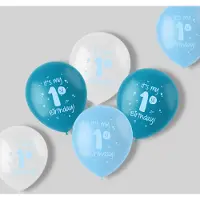 Folat - Ballonnen 'It is my 1st Birthday!' Blauw 33 cm - 6 stuks