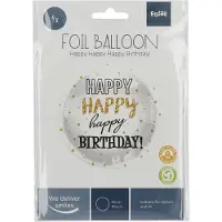 Folat - Folieballon Happy Birthday Gouden Stippen - 45 cm